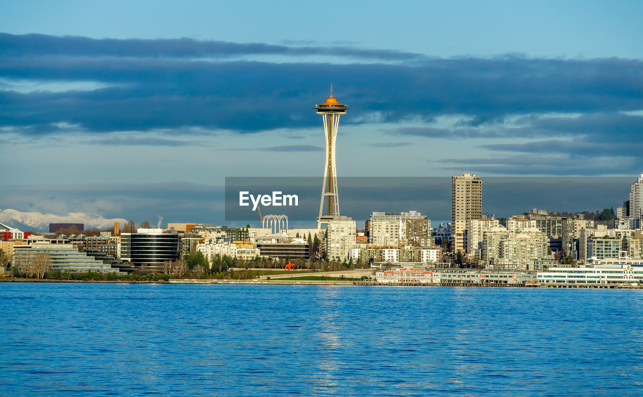 A view of the seattle skyline in washington state. travel scene.