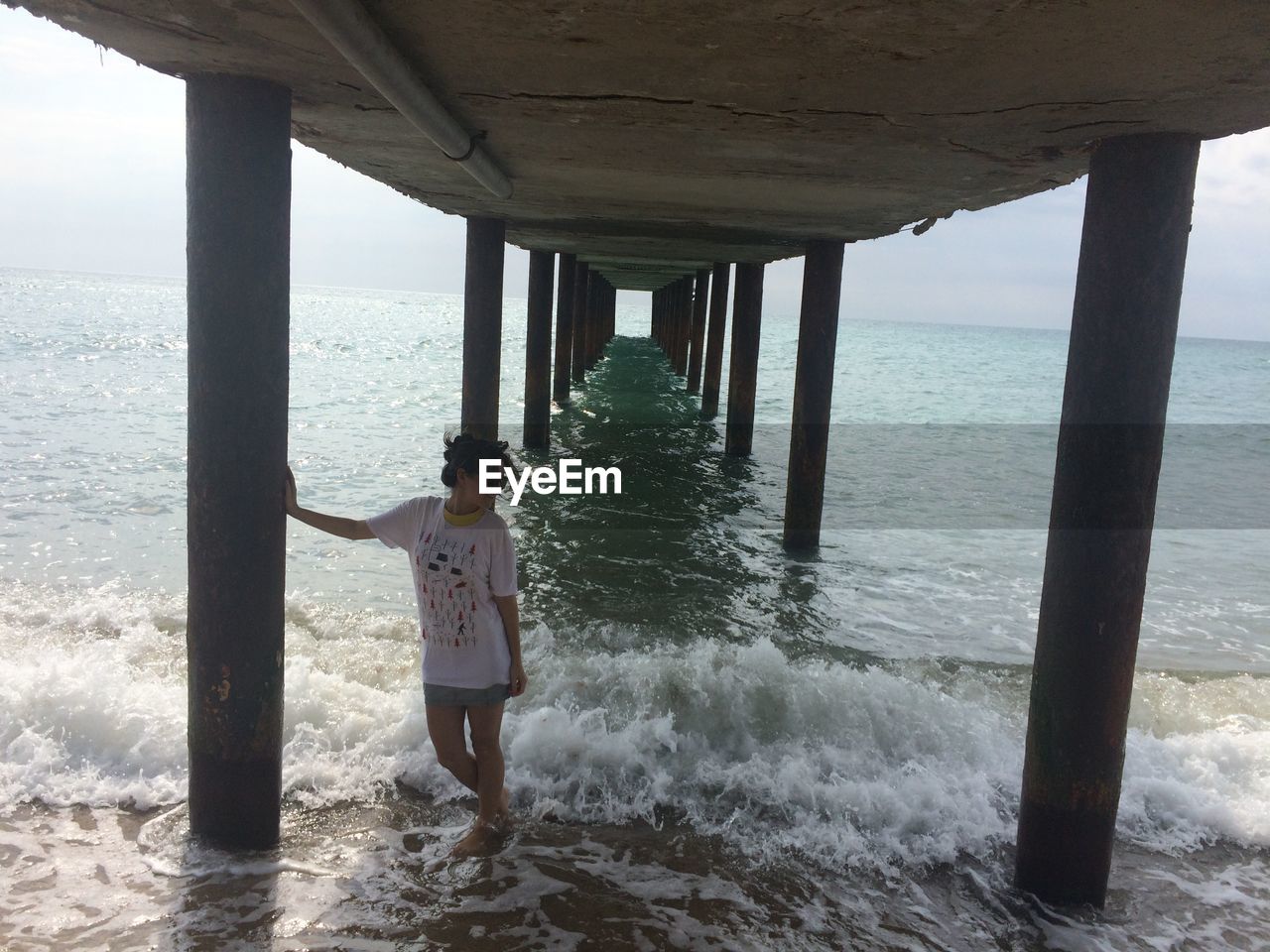 Woman standing on beach