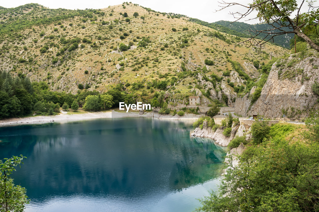 Scenic view of lake amidst trees