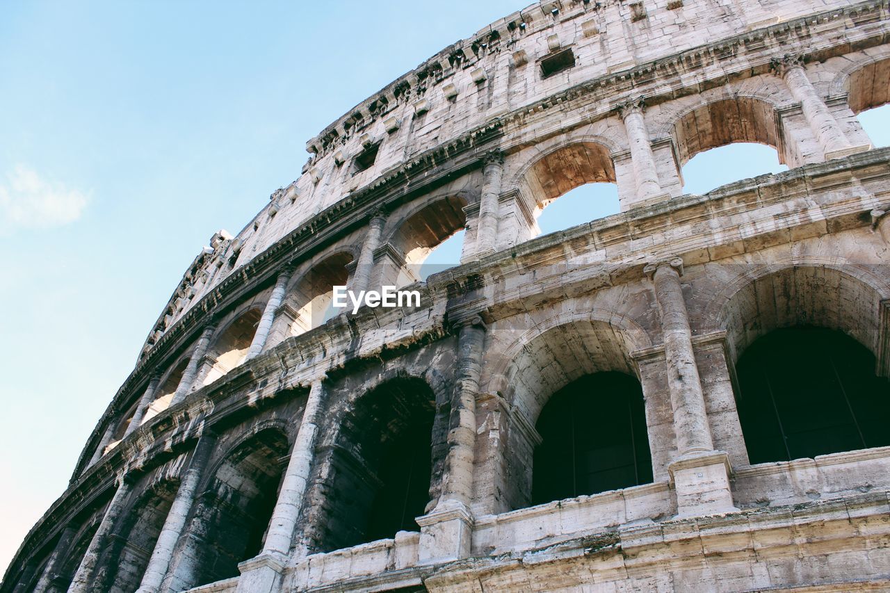 Low angle view of colisseum