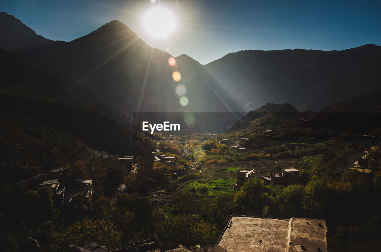 Scenic view of mountains against sky