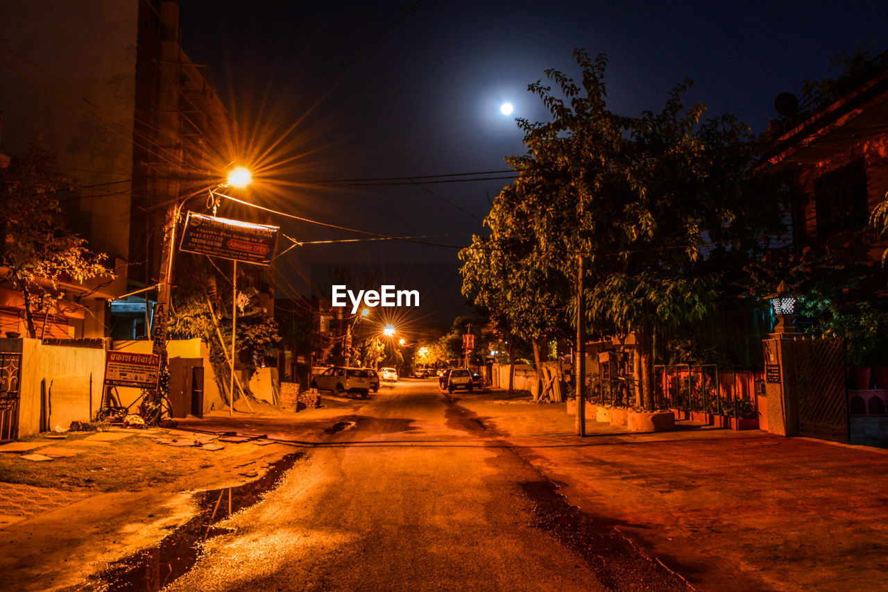 Street in city at night