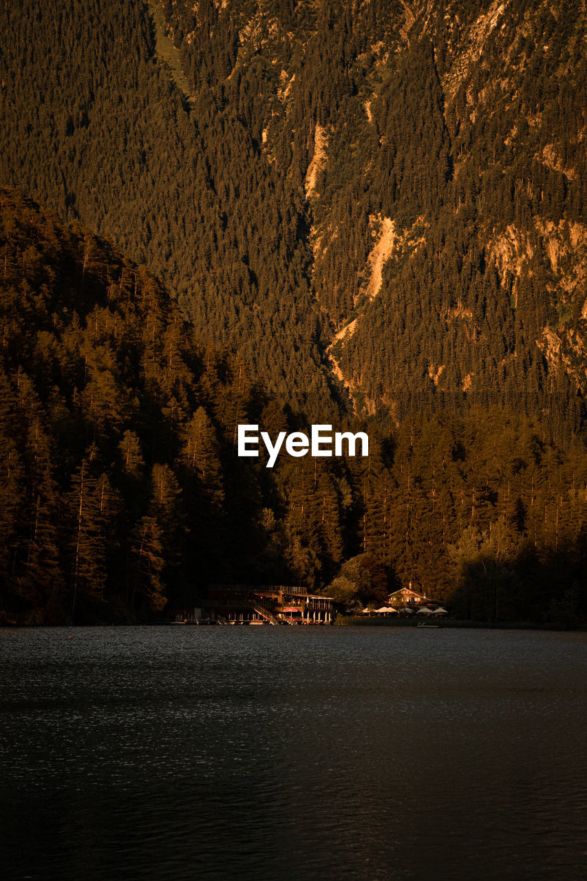 scenic view of lake against sky during autumn