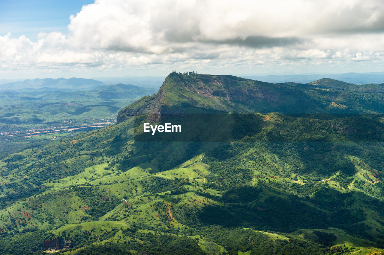 SCENIC VIEW OF LANDSCAPE AND MOUNTAINS AGAINST SKY