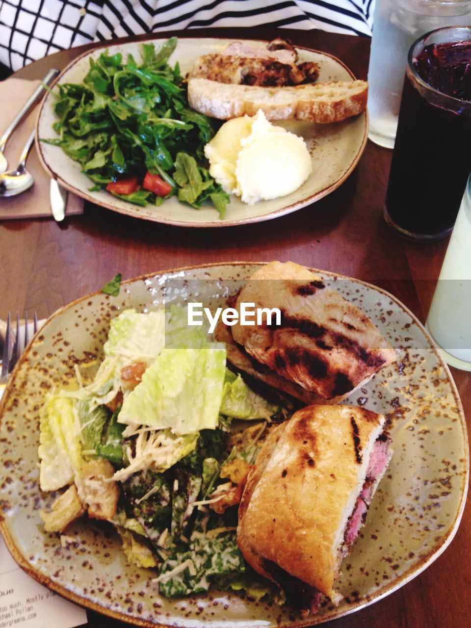 High angle view of meal served in plate