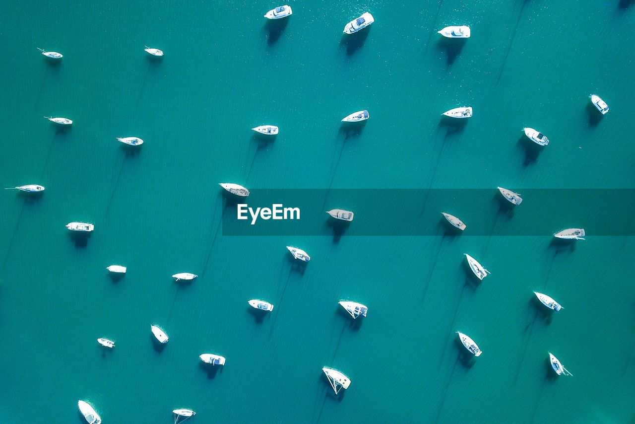 Full frame shot of boats on sea