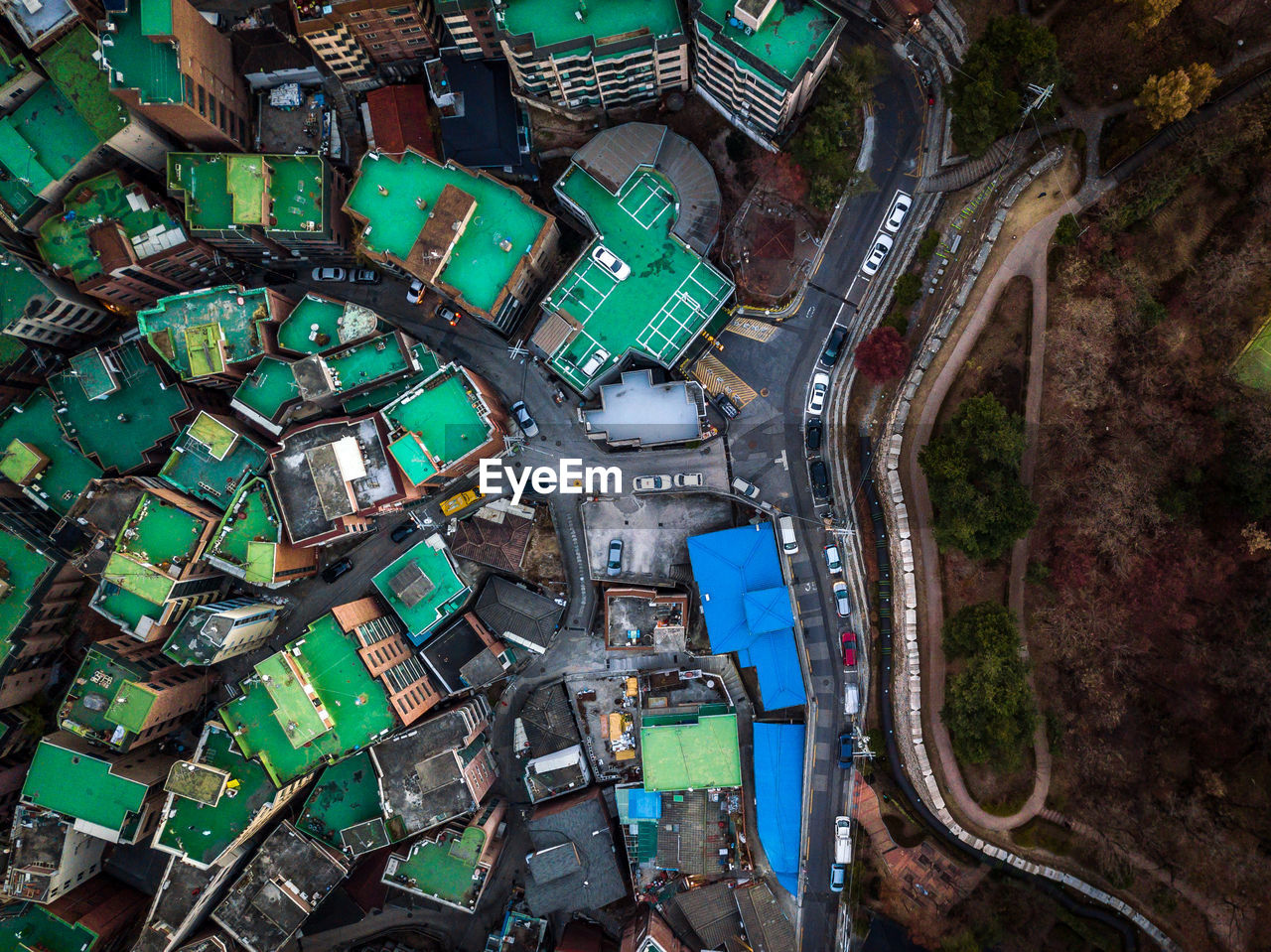 Aerial view of buildings in city