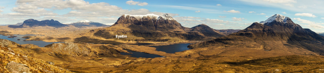 Panoramic view of mountains against sky