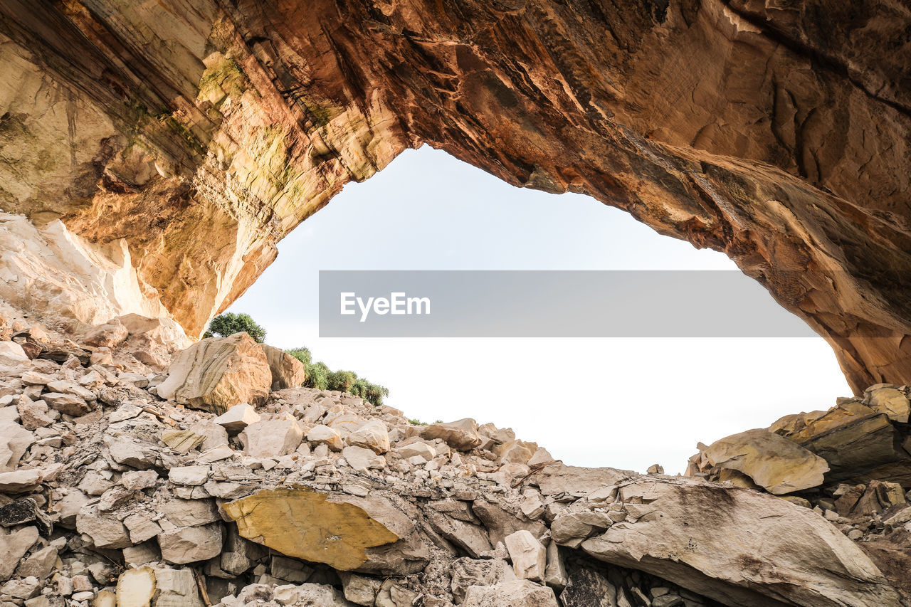 Rock formation against sky