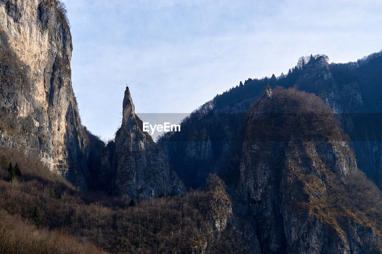 Panoramic view of mountains against sky