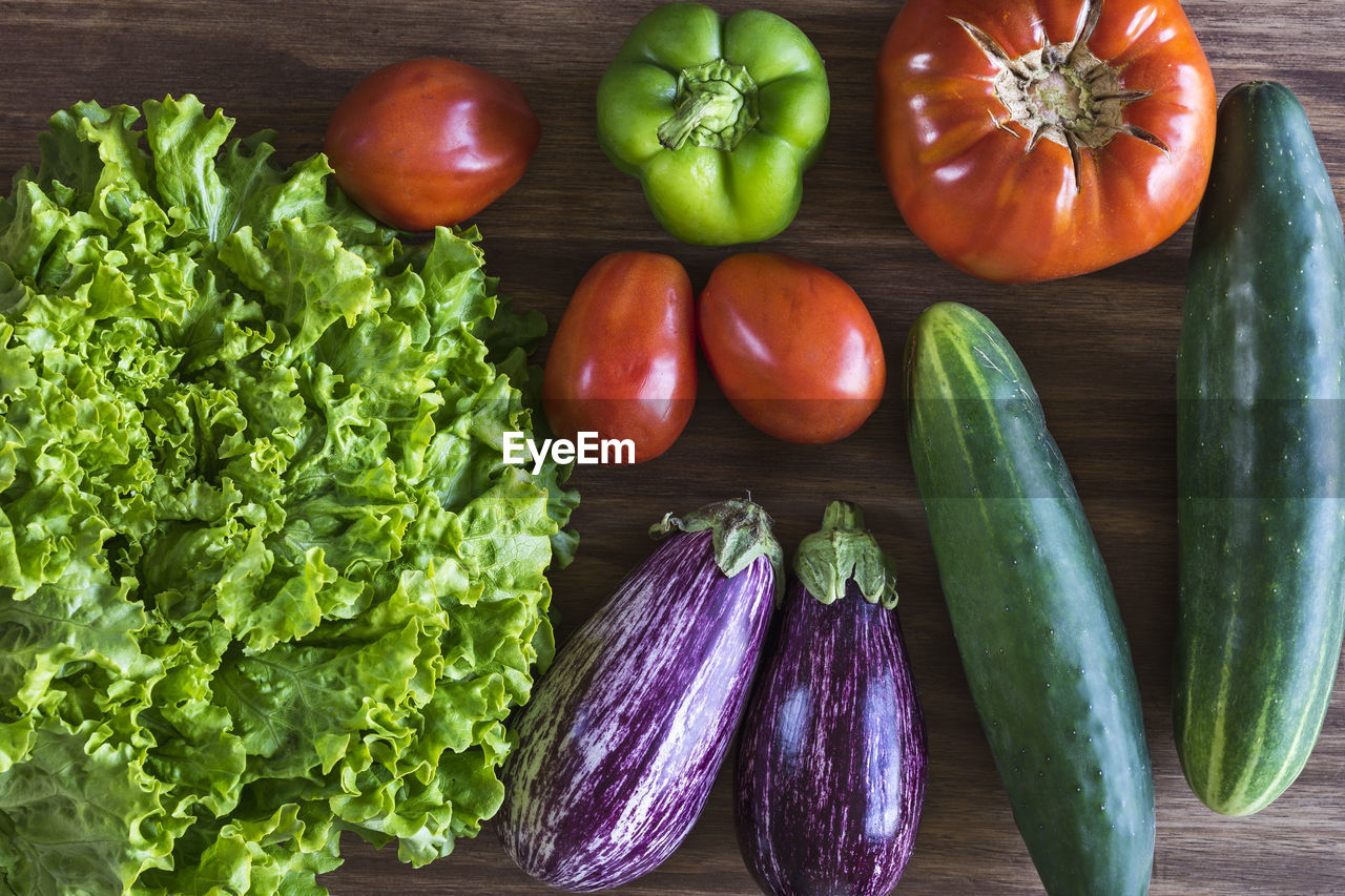 Directly above shot of vegetables on table