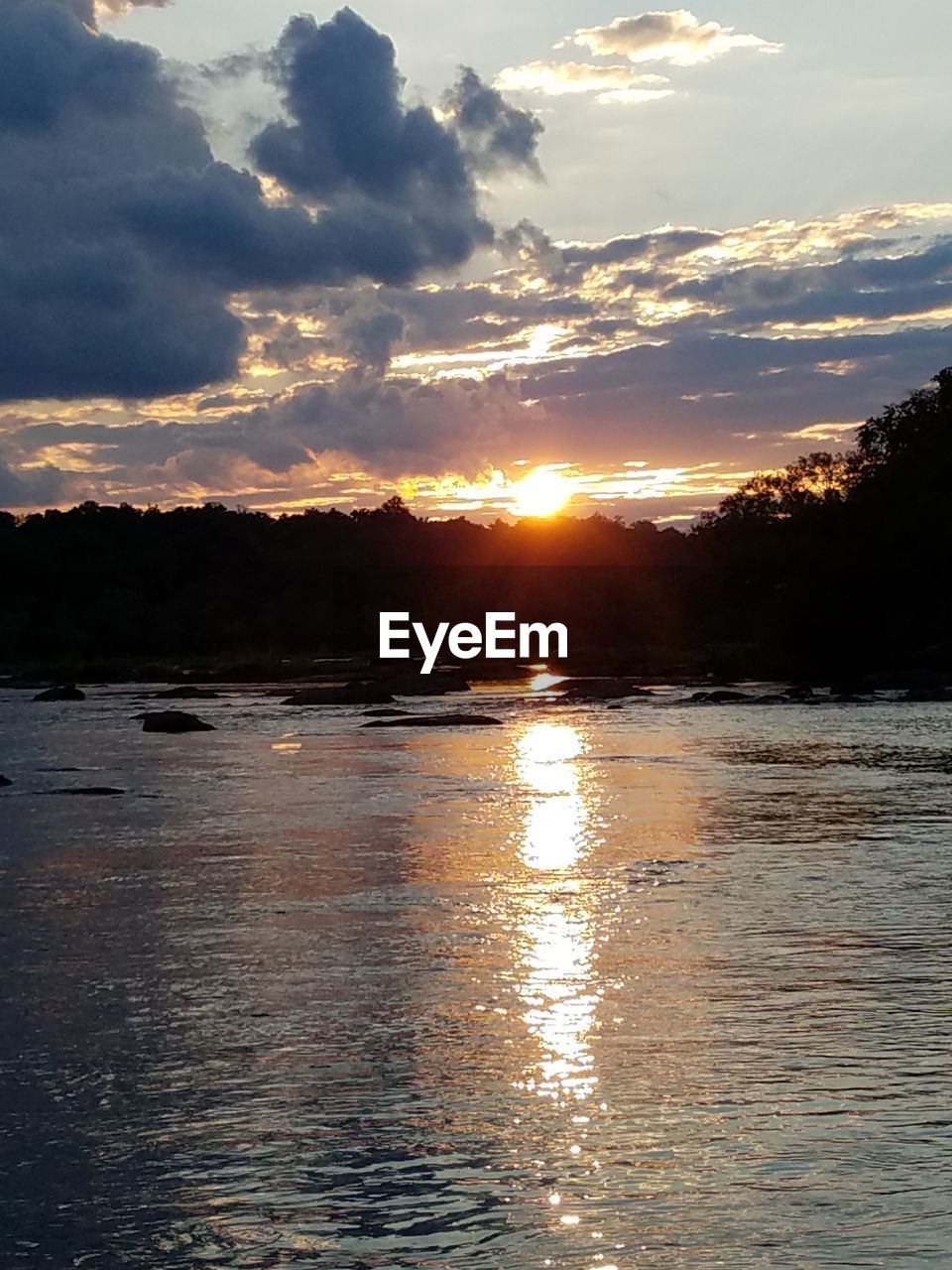 SCENIC VIEW OF LAKE DURING SUNSET