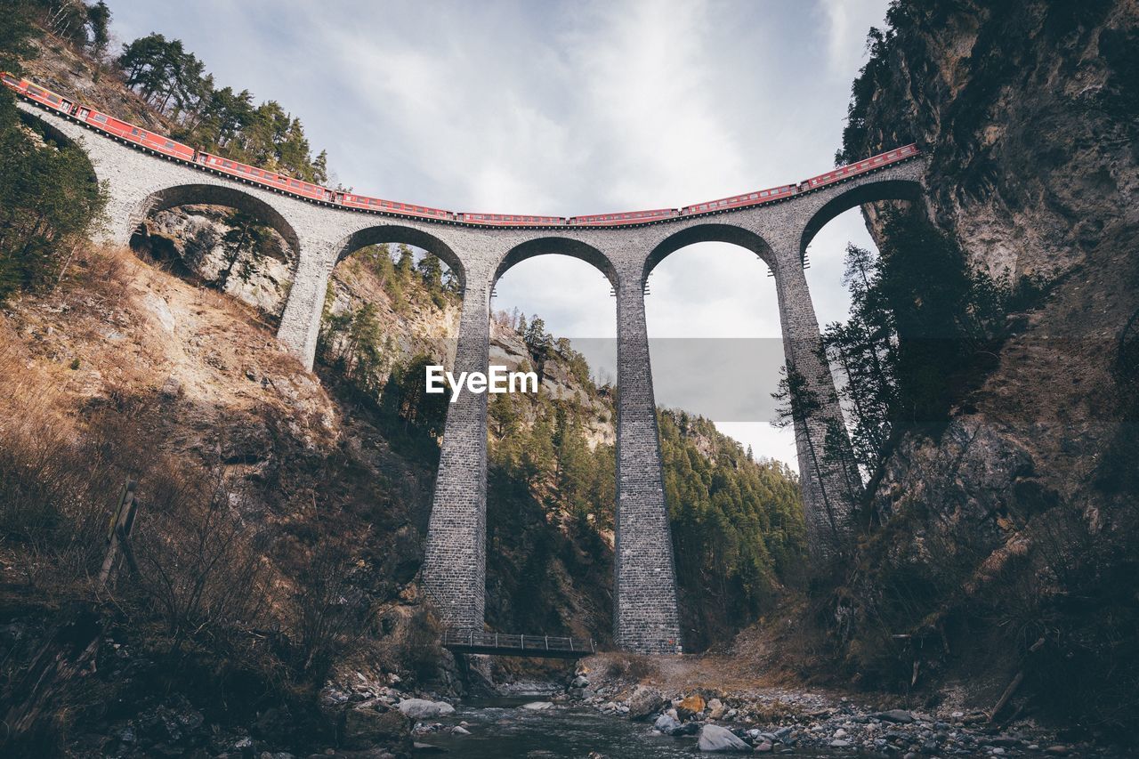 Low angle view of landwasser viaduct