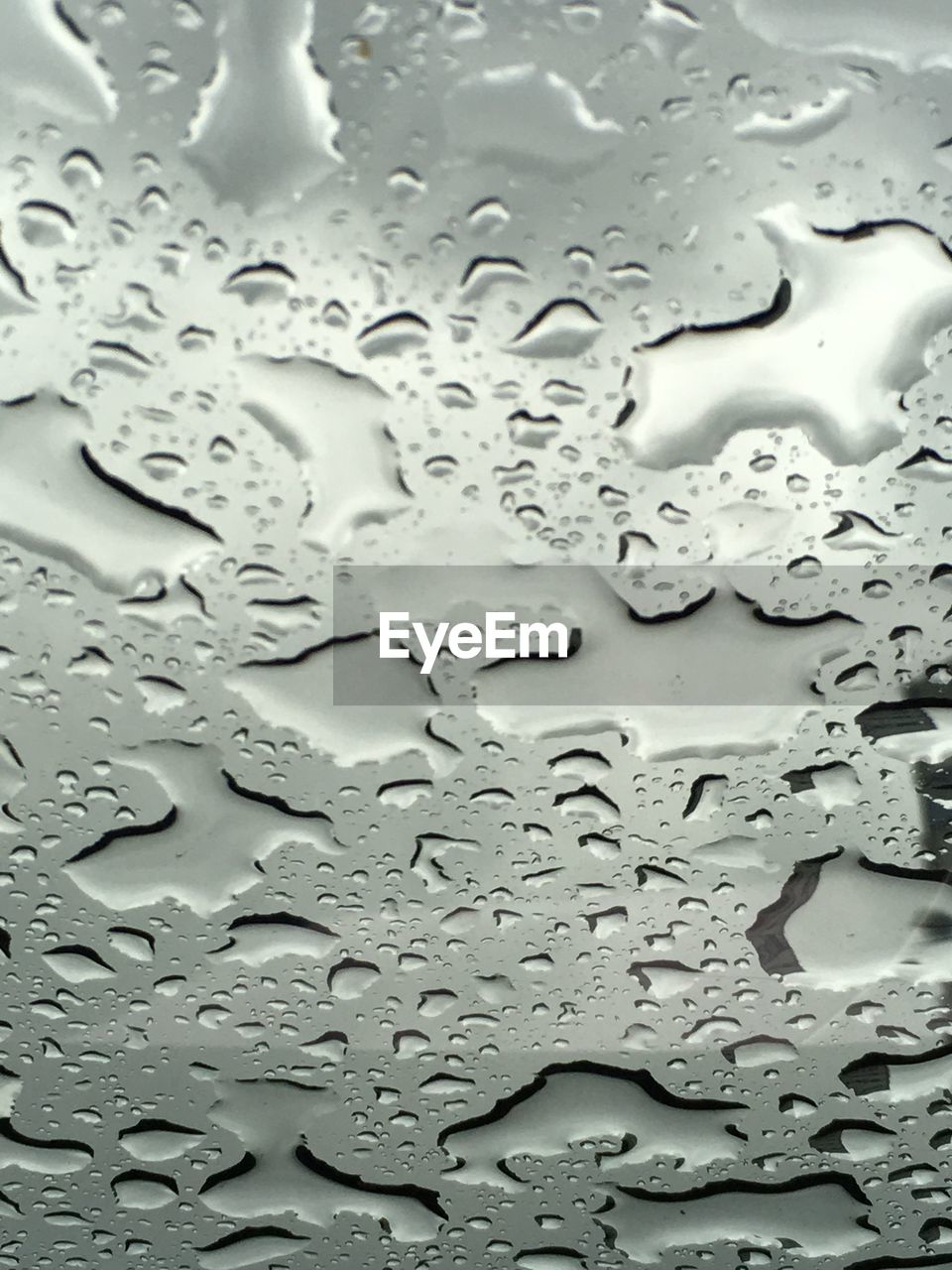 Full frame shot of raindrops on glass window