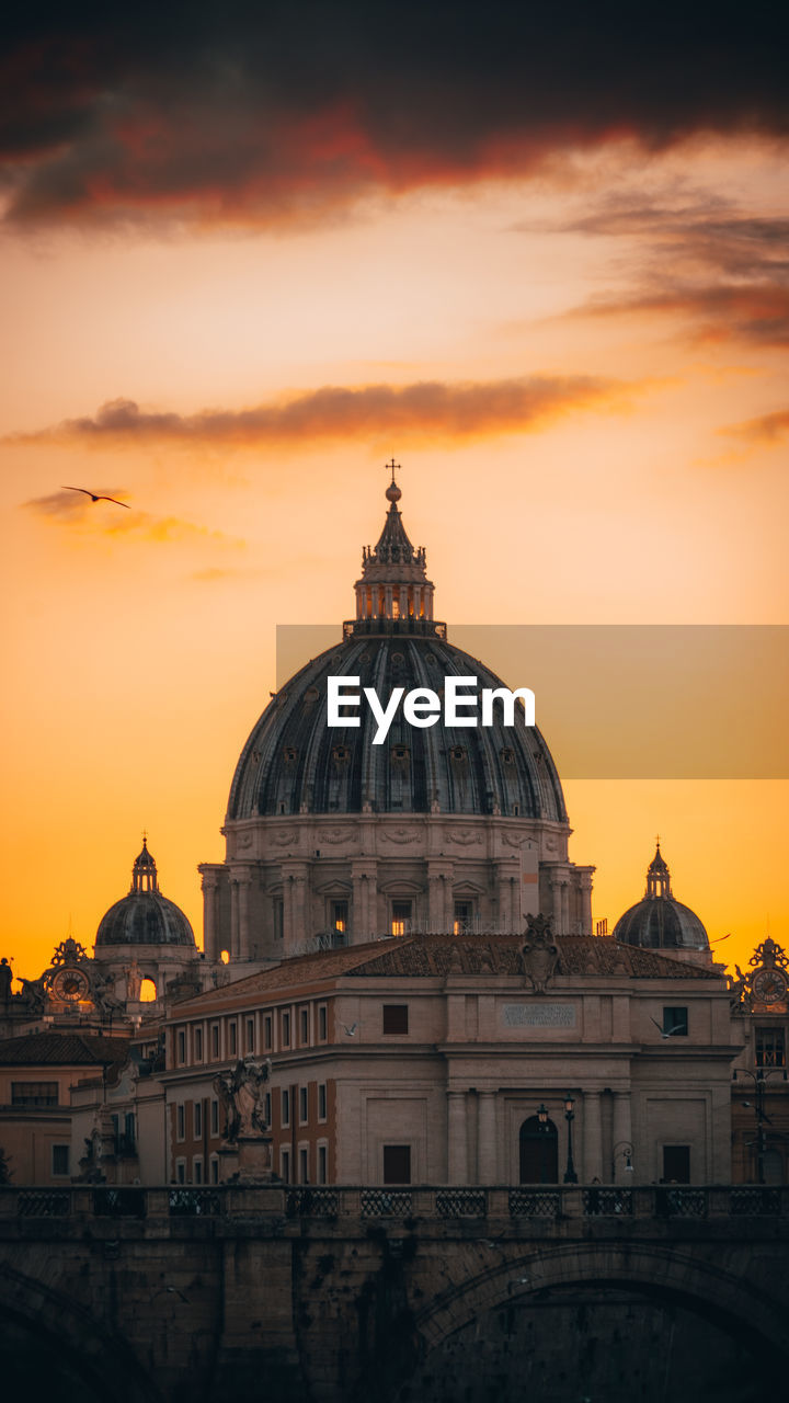 Sunset over the vatican city