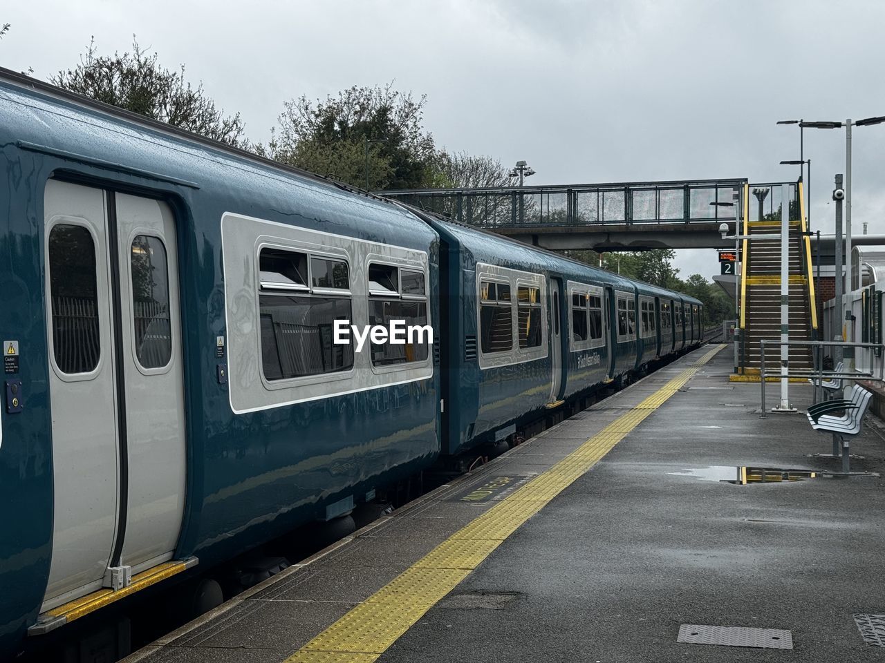 Train on railroad station