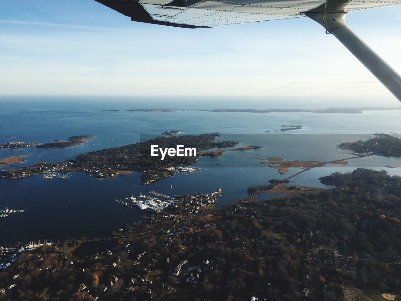 Aerial view of sea and landscape