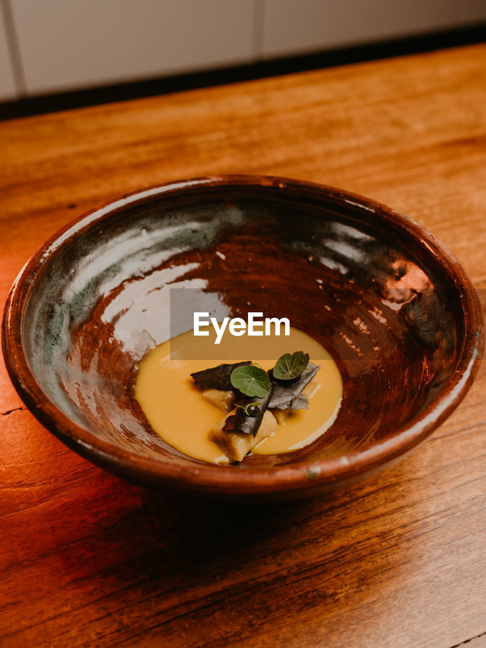 close-up of food in bowl on table