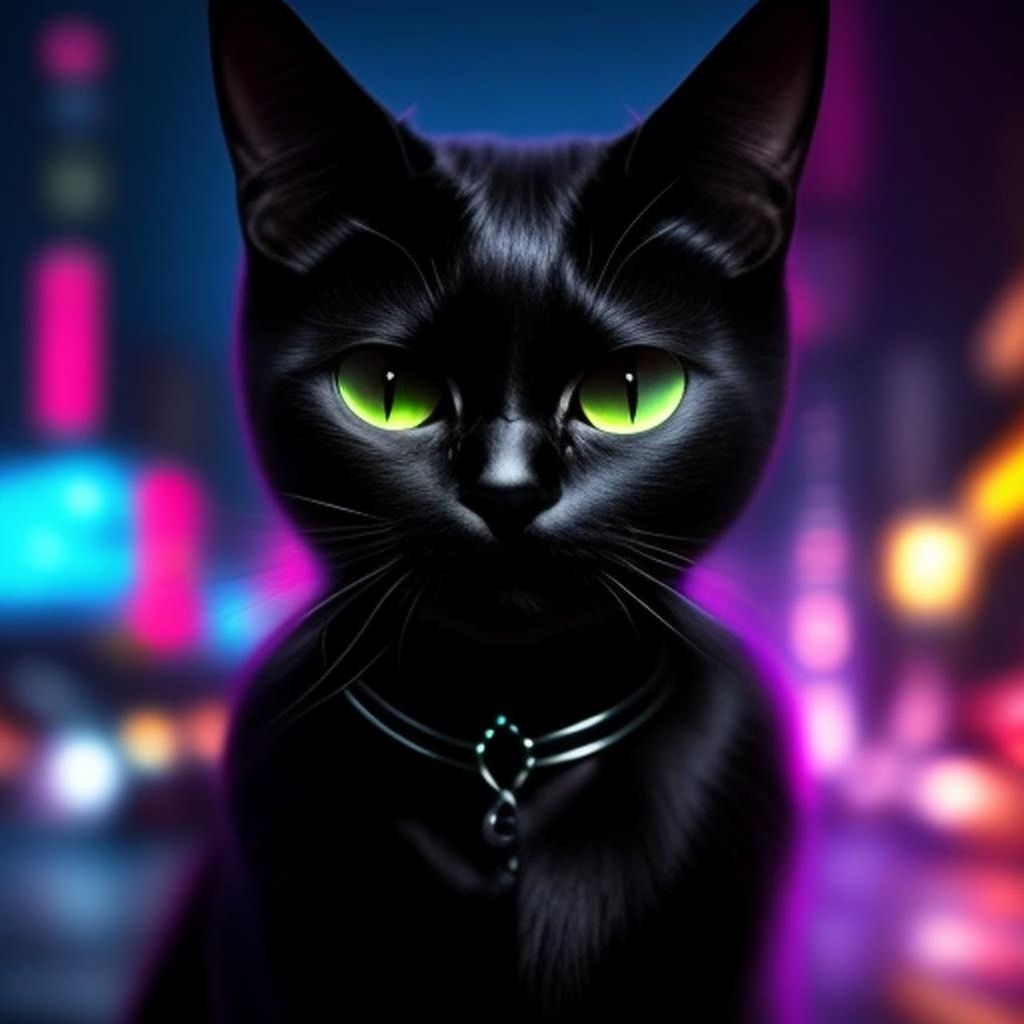 cat, black cat, pet, domestic animals, animal, animal themes, domestic cat, mammal, one animal, portrait, black, whiskers, small to medium-sized cats, looking at camera, felidae, feline, focus on foreground, carnivore, illuminated, close-up, animal body part, indoors, front view, purple, eye, night