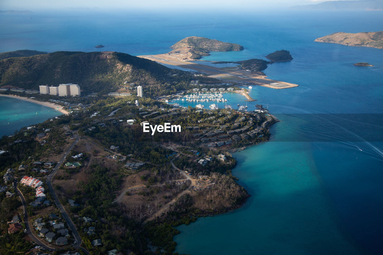 High angle view of city