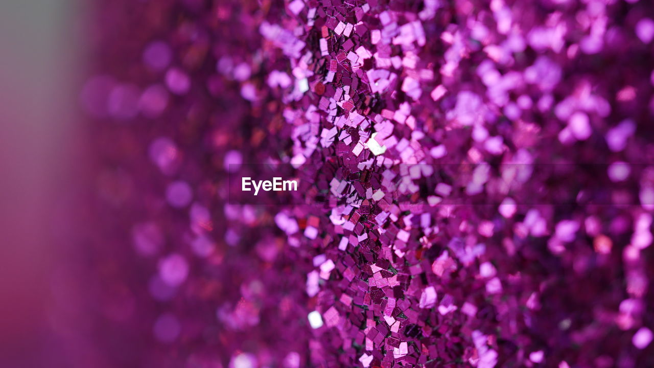 Close-up of pink glitter full frame