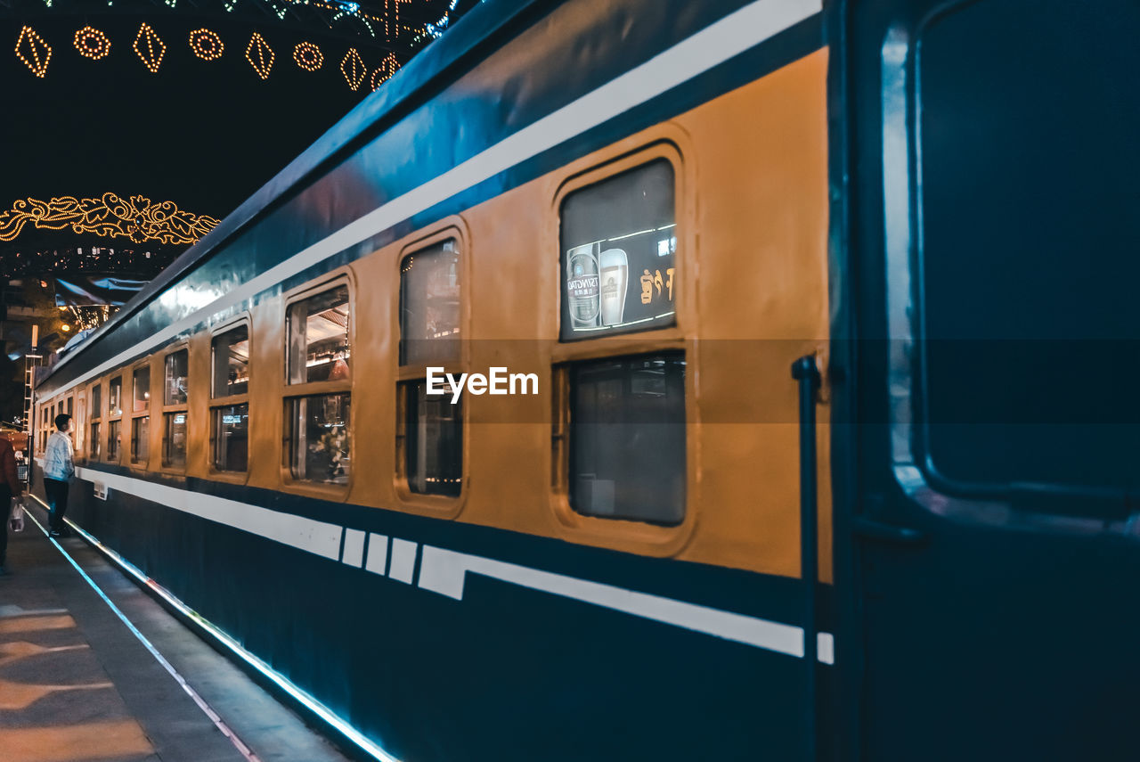 Train at railroad station platform