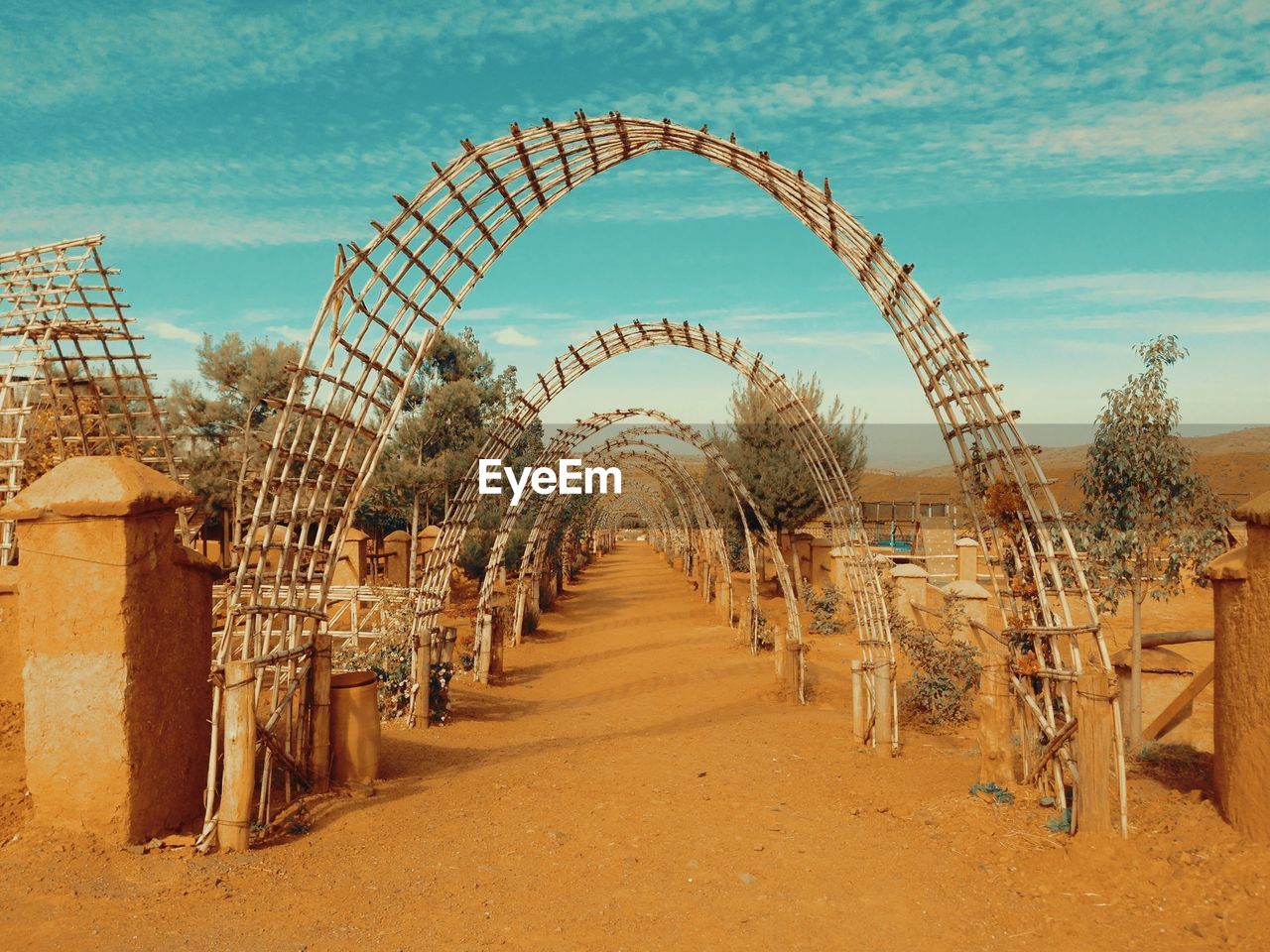 Panoramic shot of amusement park against sky