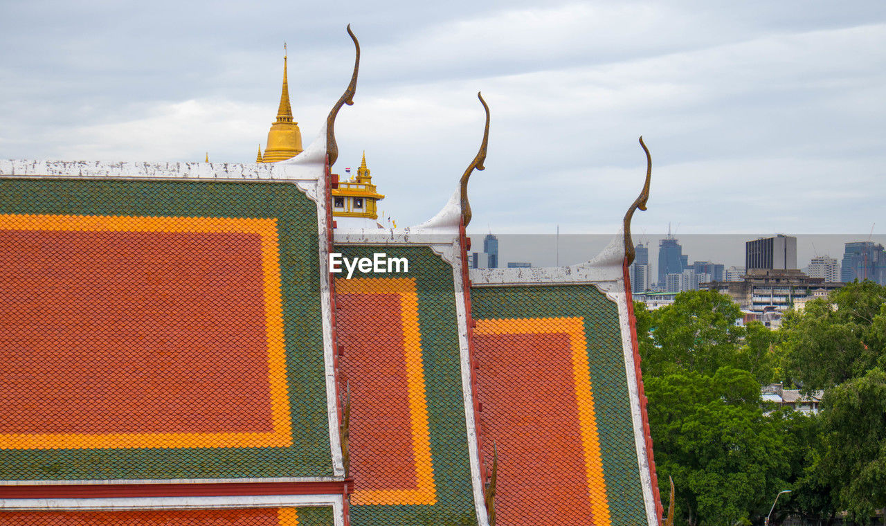 low angle view of buildings in city