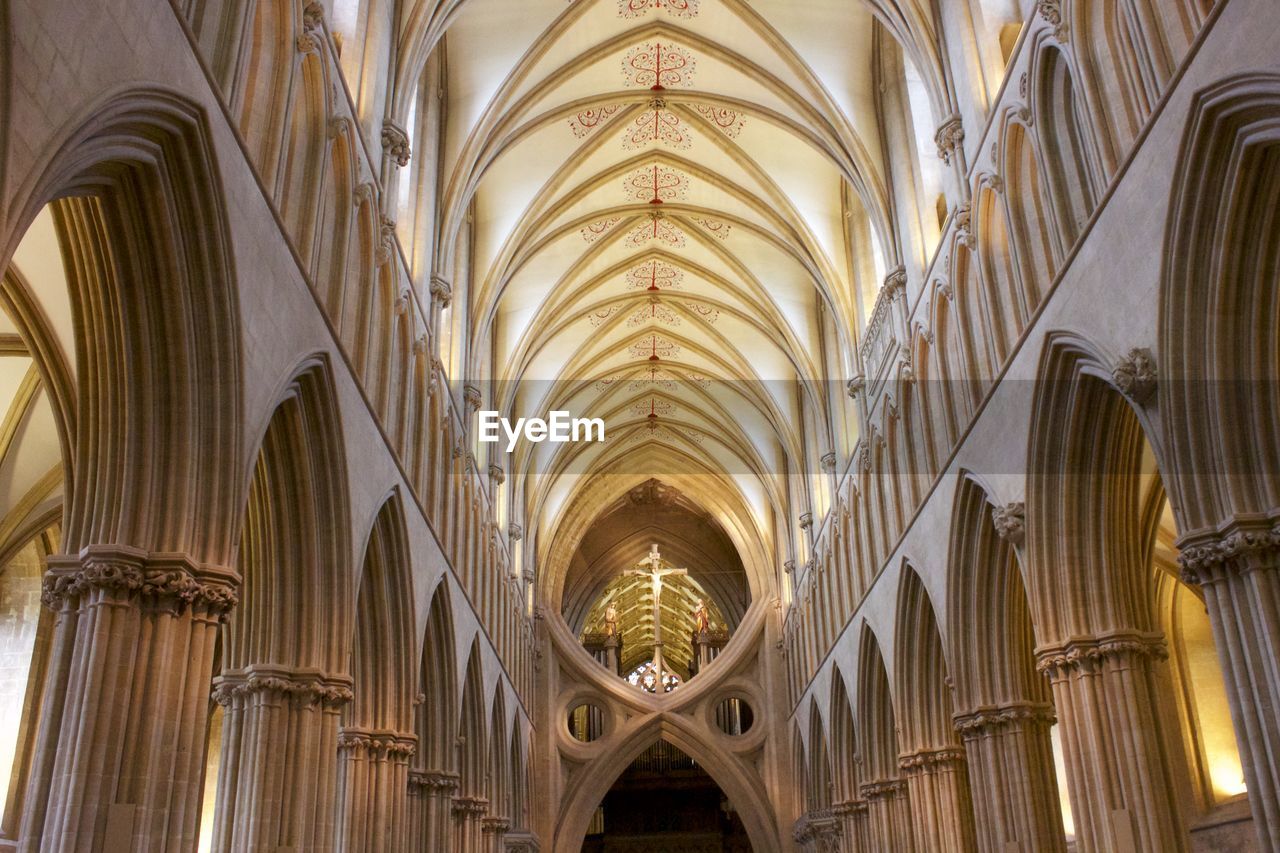 Low angle view of ceiling in historic building