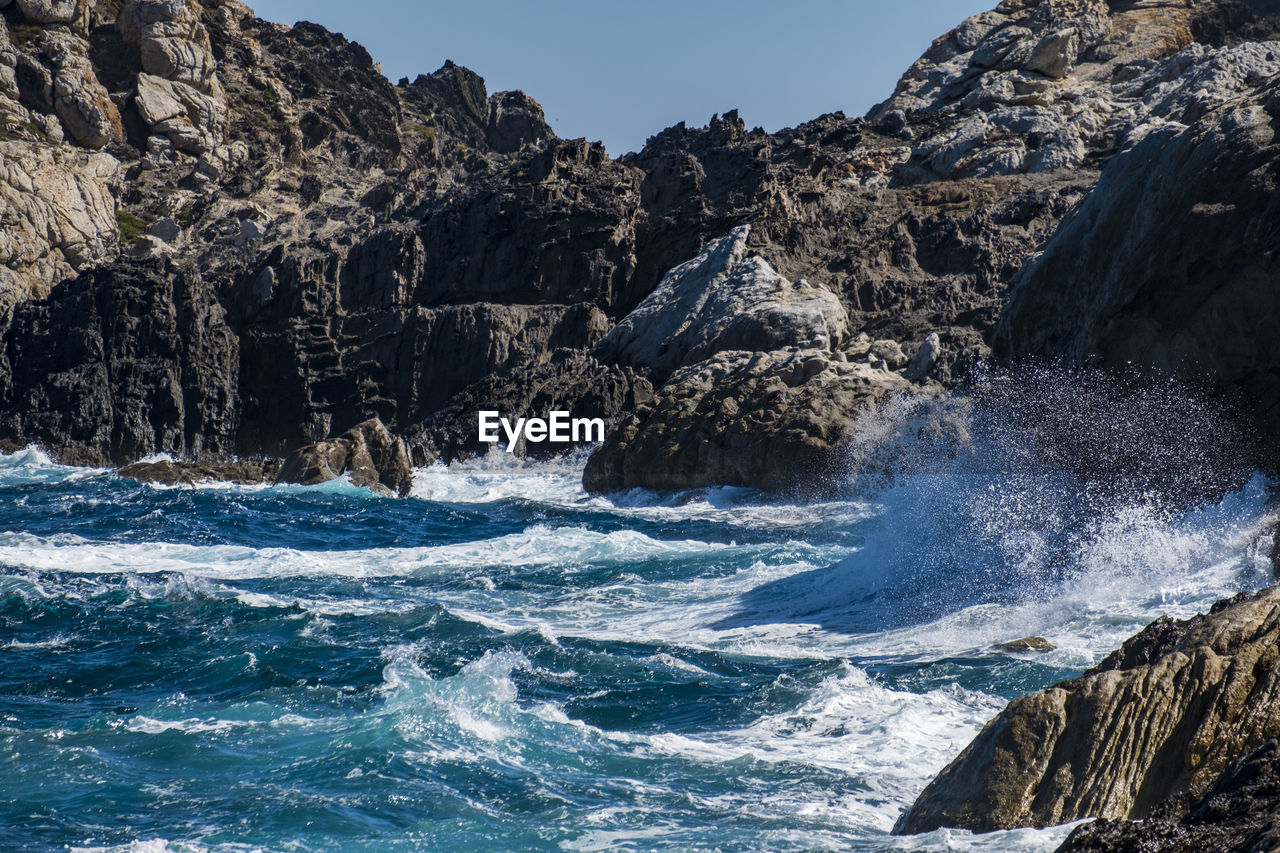 Landscape on the coast of cap de creus natural reserve on the costa brava in catalonia spain