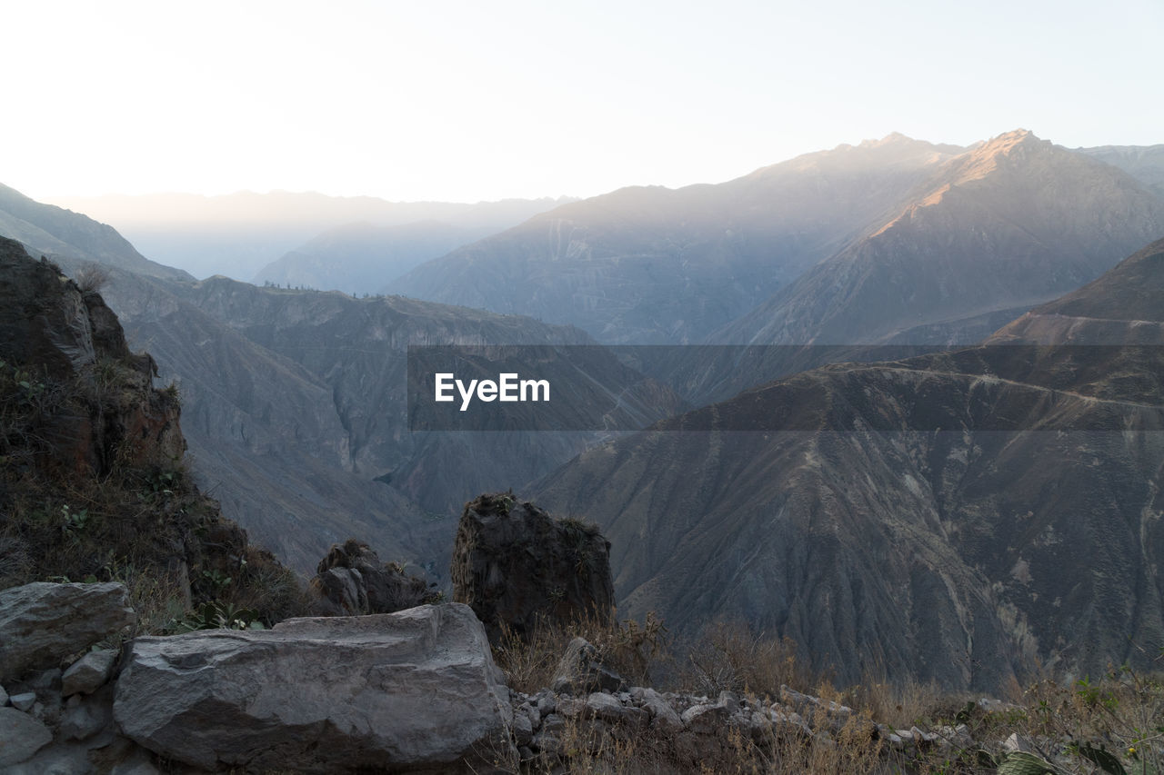 Scenic view of mountains against sky