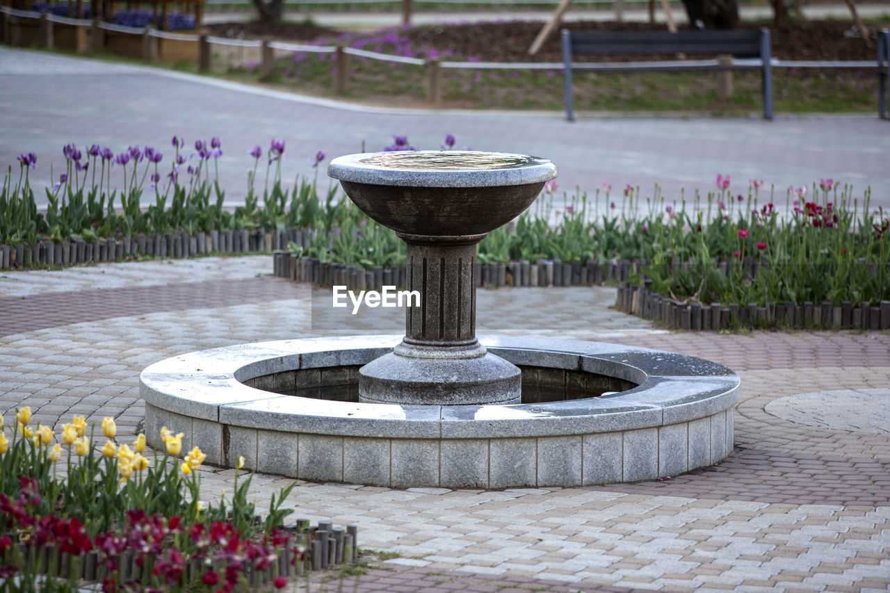 Fountain in garden