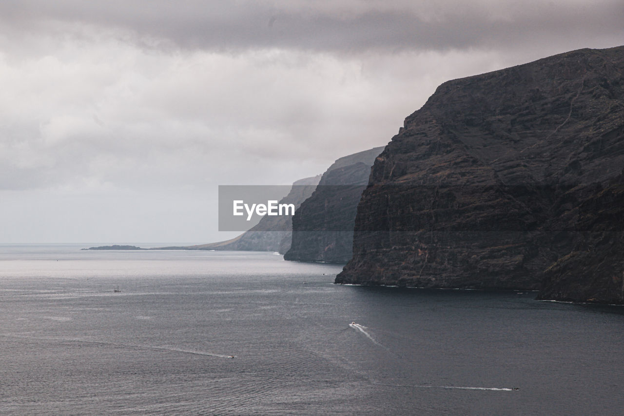 SCENIC VIEW OF SEA AND ROCKS AGAINST SKY