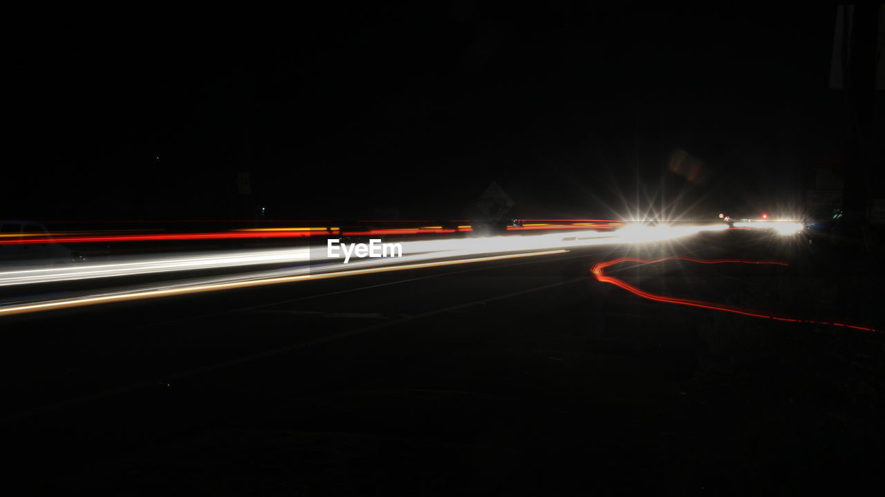 LIGHT TRAILS ON ROAD