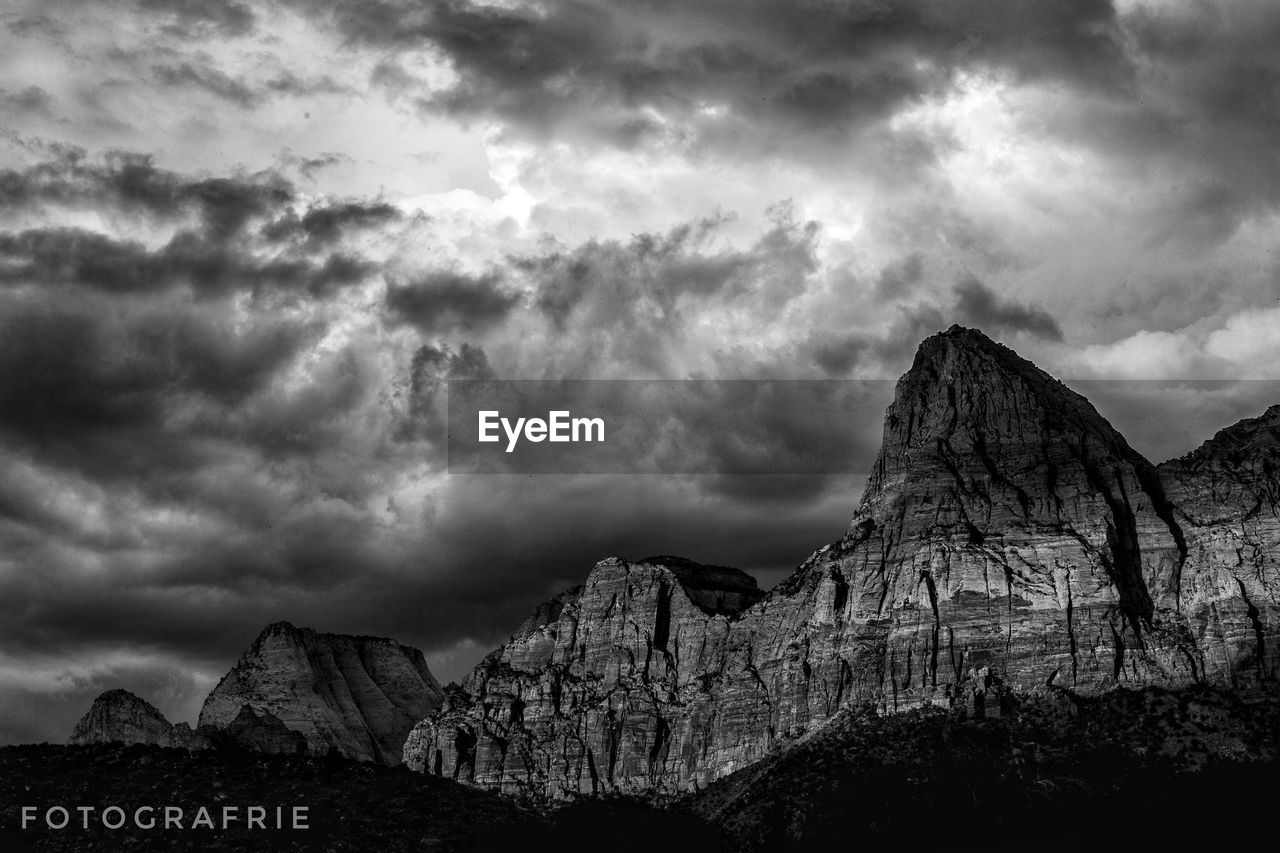 View of mountain against cloudy sky