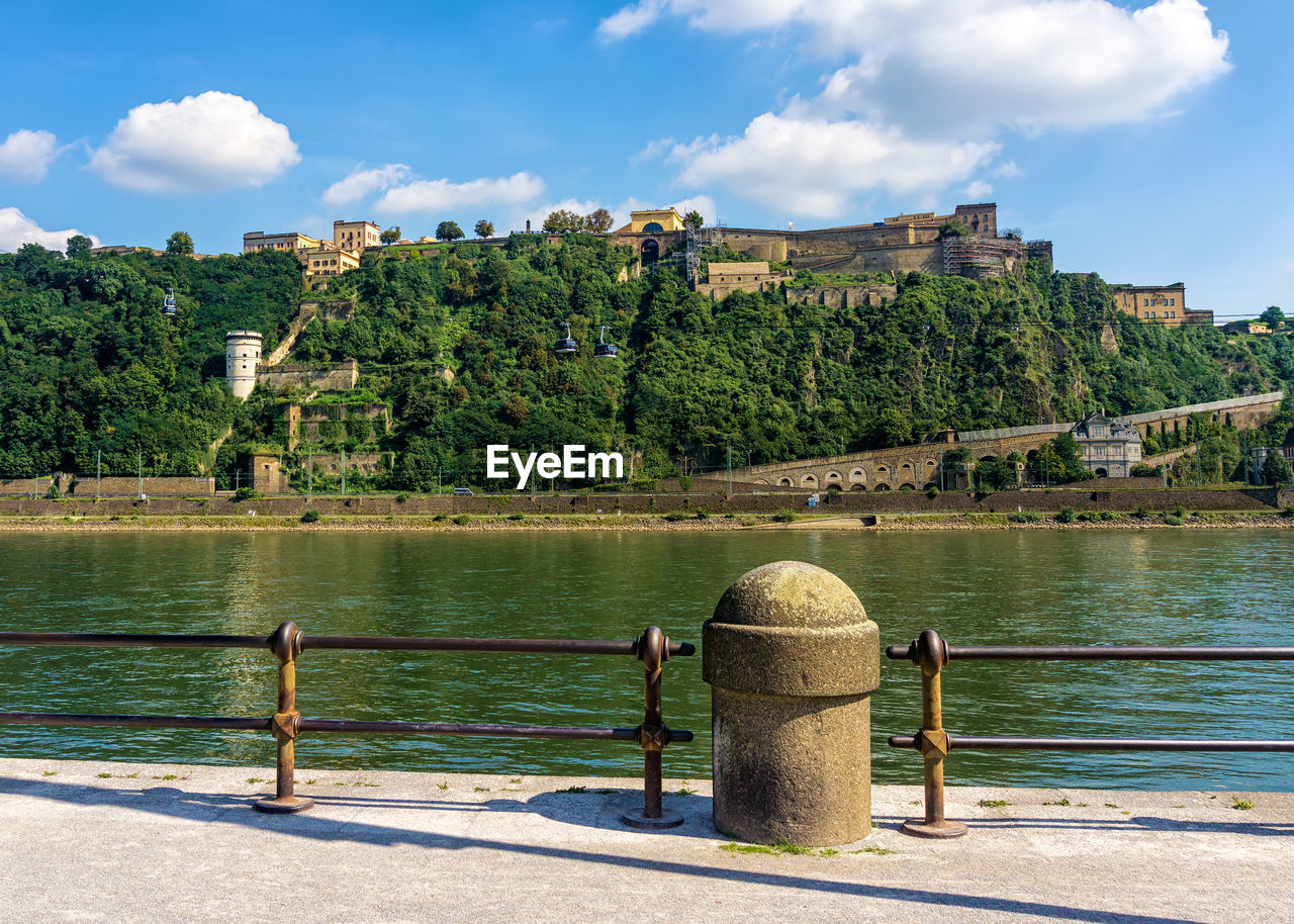 The fortress ehrenbreitstein in koblenz. as seen from deutsches eck