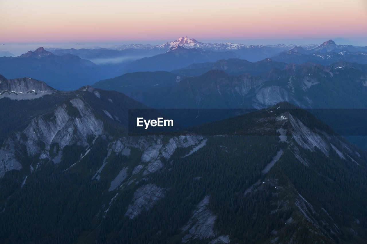 Glacier peak at sunset from three fingers lookout, north cascades