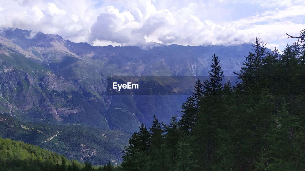 Scenic view of mountains against sky