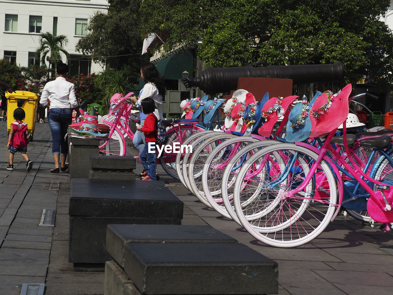 PEOPLE ON BICYCLE BY STREET