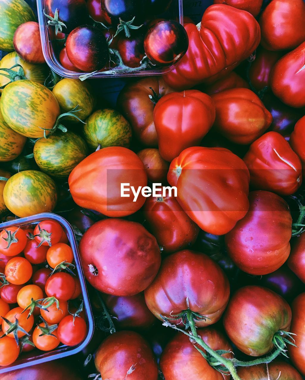 Full frame shot of tomatoes in market
