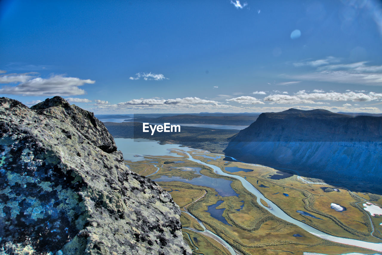 Aerial view of mountain range