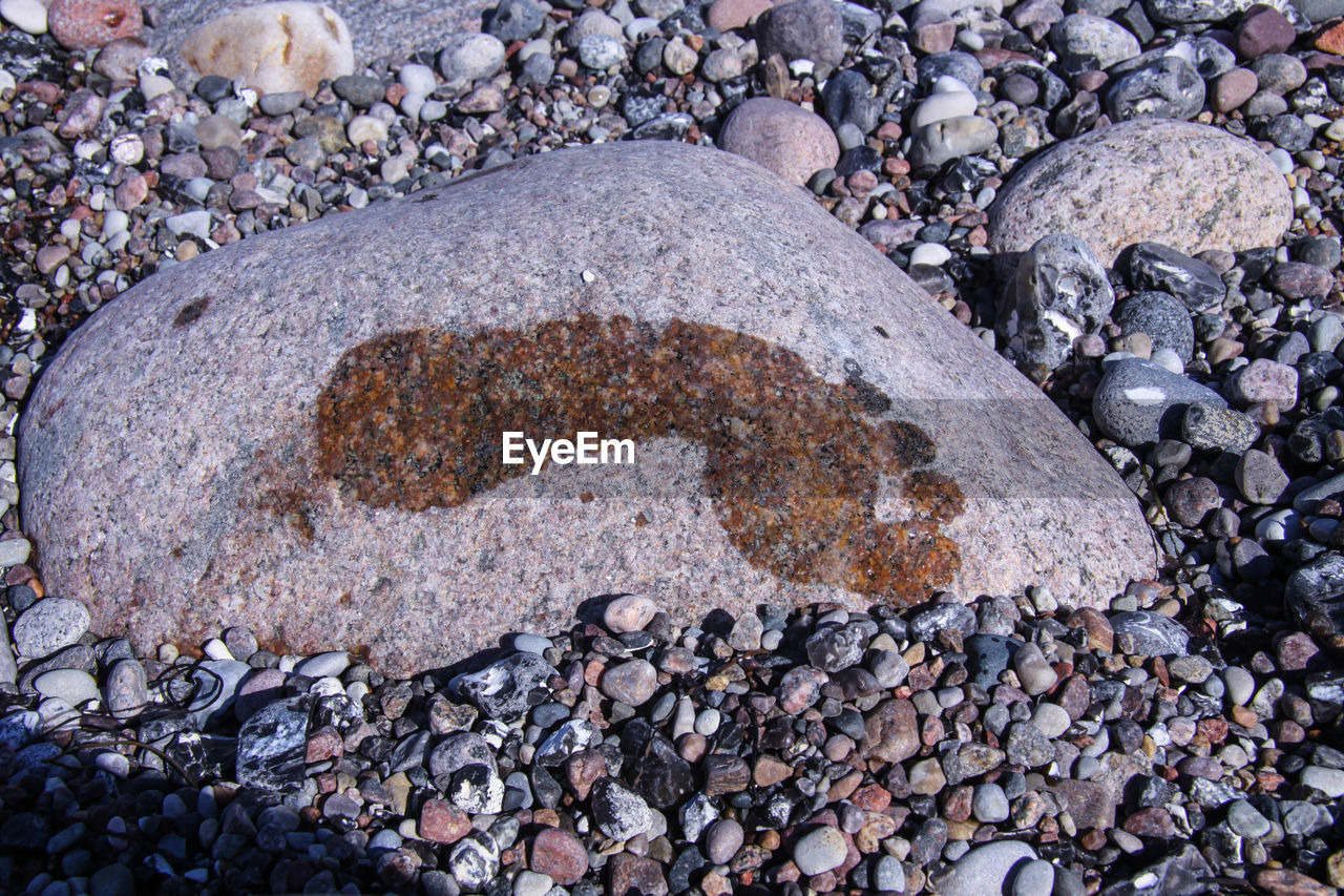 High angle view of rocks