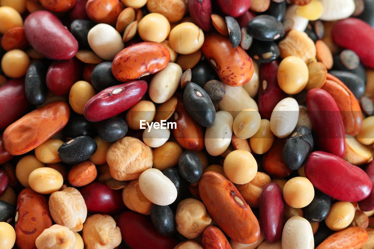 Full frame shot of multi colored legumes