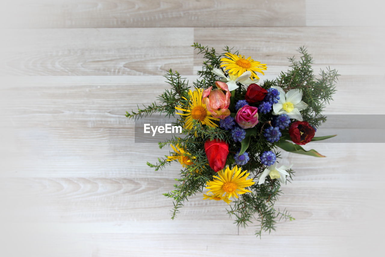 Close-up of flower vase on table