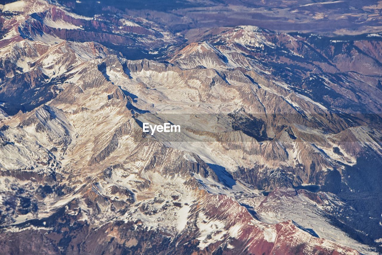 Aerial view of arid landscape