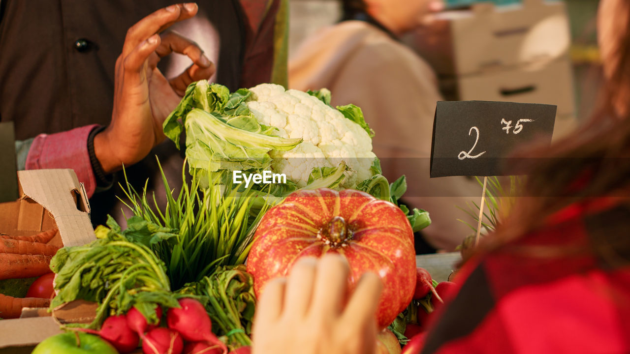 midsection of woman holding vegetables