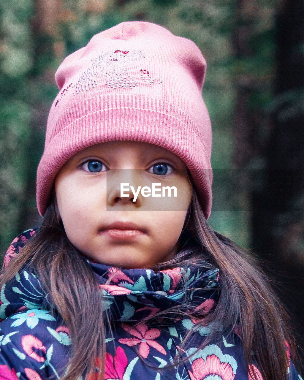 Portrait of girl wearing hat