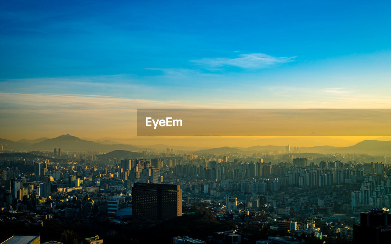 Beautiful landscape view of seoul city, seoul, south korea.