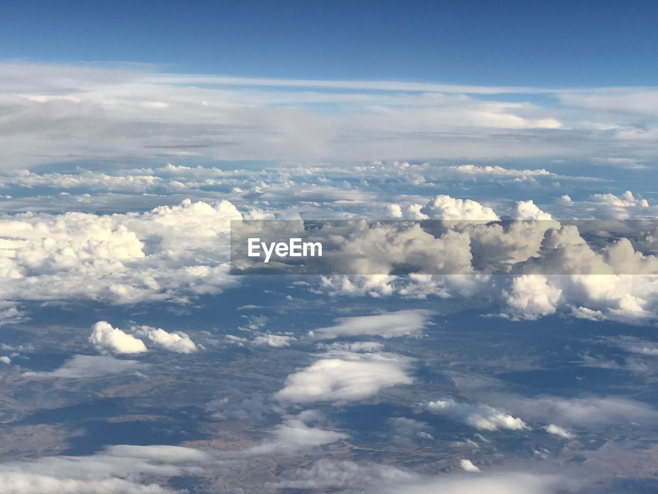 Aerial view of clouds over sea