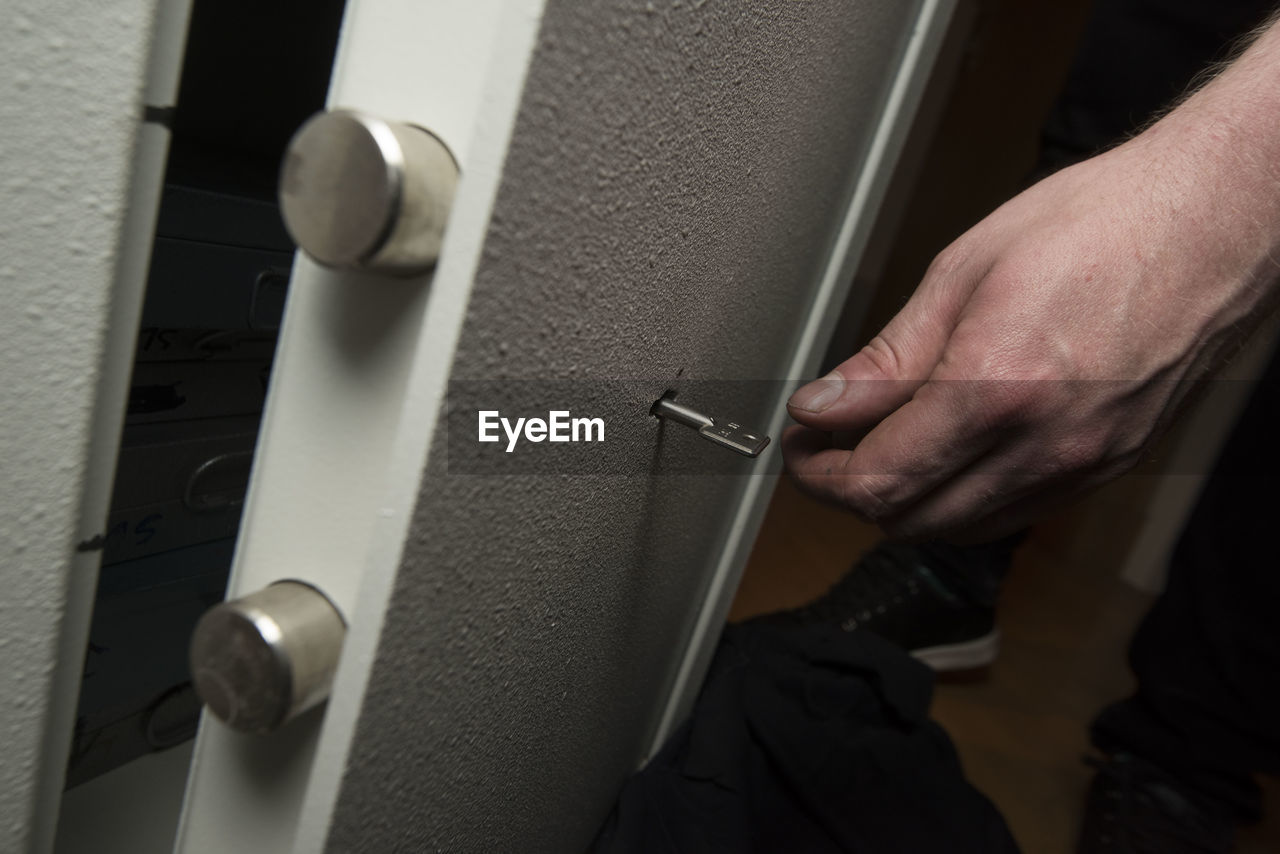 Locker in a bank for securing money and other valuables